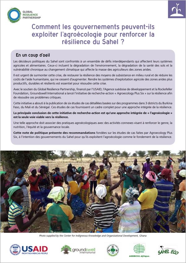 Comment les Gouvernements Peuvent-ils Exploiter L’agroécologie Pour Renforcer la Résilience du Sahel?