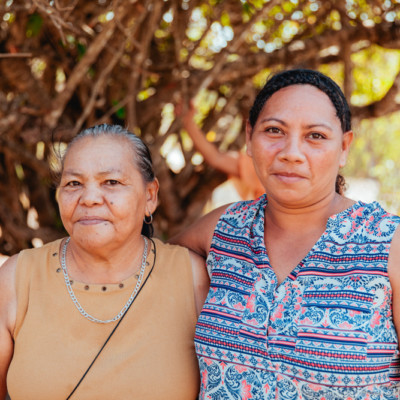 Mother and daughter in Honduran village