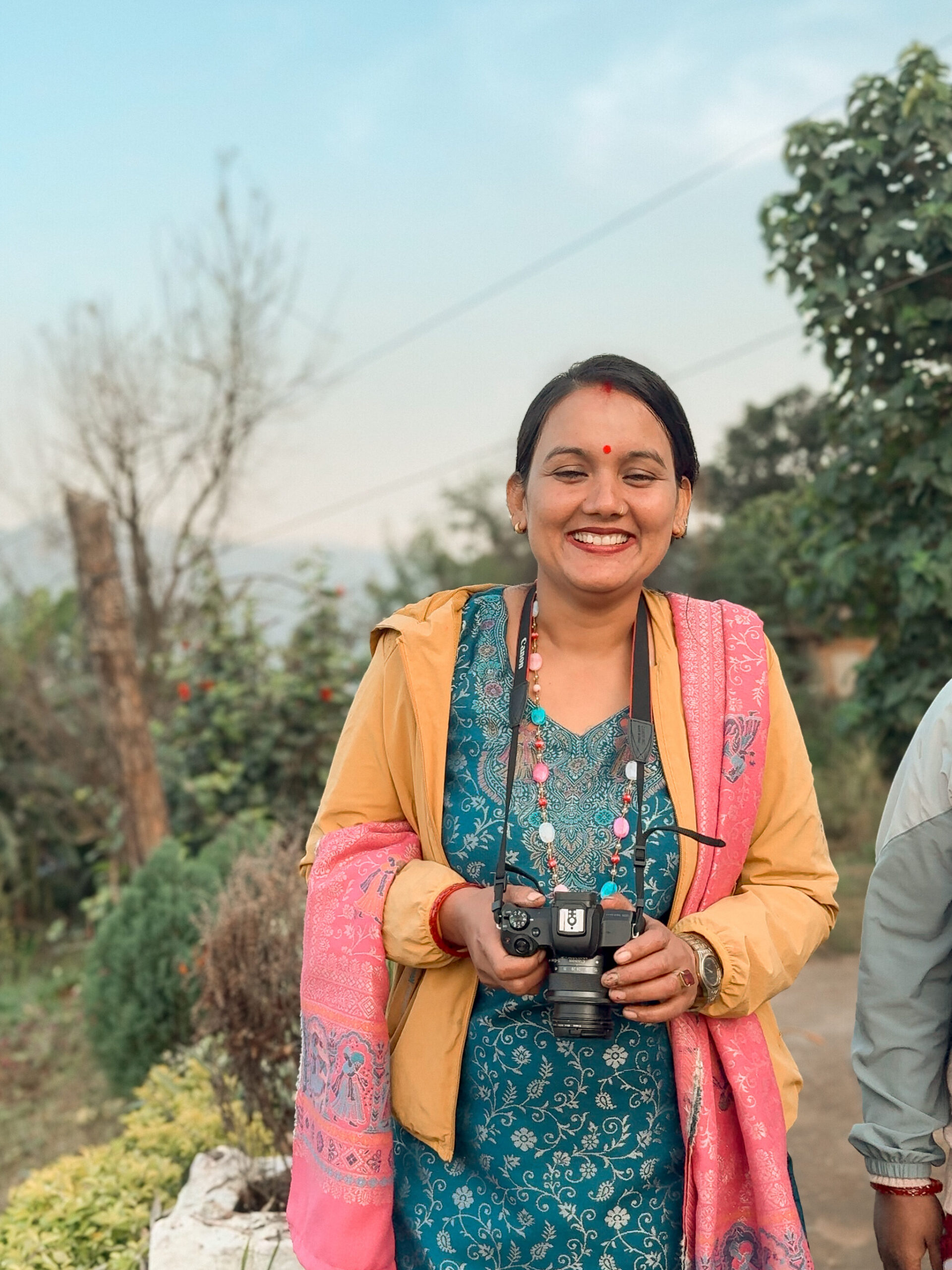 Sumitra, a young woman farmer documenting agroecology in Nepal